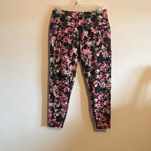 Sweaty Betty Floral Leggings - Pink and Black